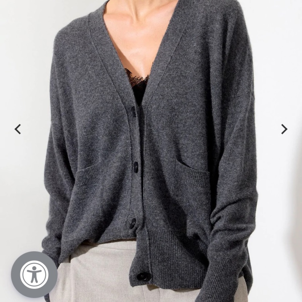 New $425  ELIE TAHARI Wool Cashmere Blend Sweater Cardigan  With Lace